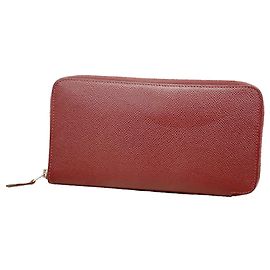 Hermès Portefeuille Hermes Azap Long en cuir Epsom Rouge H Rouge