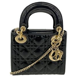 Bolso de mano Christian Dior Cannage Lady Negro
