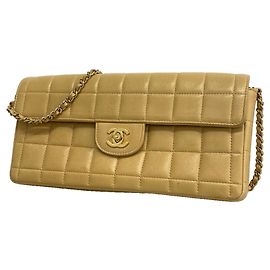 Borsa a tracolla con catena Chanel Chocolate Bar Beige