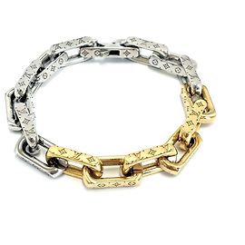 Pulsera de cadena Louis Vuitton Monogram Collier Plata Dorado