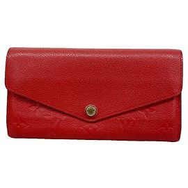 Louis Vuitton Monogram Empreinte Portefeuille Sarah Long Wallet Fucsia