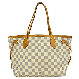Bolso Tote Louis Vuitton Damier Azur Neverfull PM Blanco