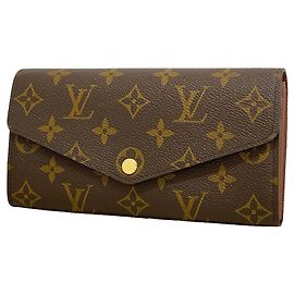 Louis Vuitton Monogram Portefeuille Sarah Long Wallet Castaño