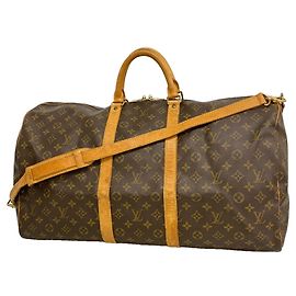 Louis Vuitton Boston Monogram Keepall Bandoulière 55 Marrone