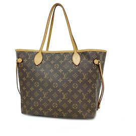 Louis Vuitton Monogram Neverfull MM Tote Bag Brown
