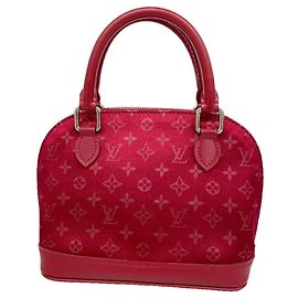 Louis Vuitton Monogram Satin Little Alma Handbag Red