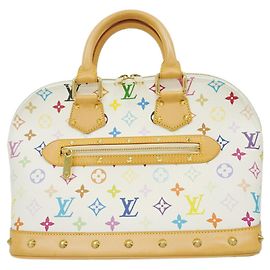 Louis Vuitton Alma Monogram Multicolor Handbag M92647 Blanc White