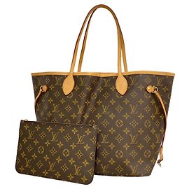 Louis Vuitton Monogram Neverfull MM Tote Bag Braun