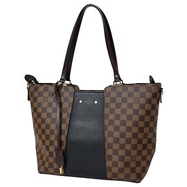 Saco Jersey Tote Louis Vuitton em Damier Brown Noir Marrom Preto Damier ebene