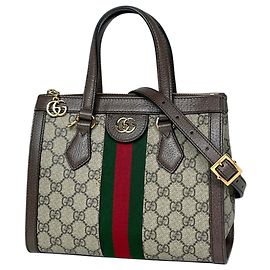 Mala Tote Pequena Gucci Ophidia Marrom
