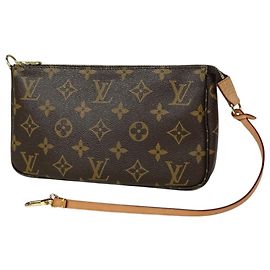 Louis Vuitton Monogram Pochette Accessoires Pouch Castaño