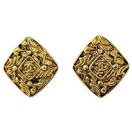 Boucles d'oreilles clips Chanel plaquées or Doré