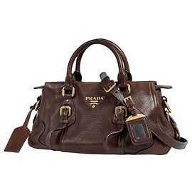 Prada Handtasche aus braunem Leder Braun