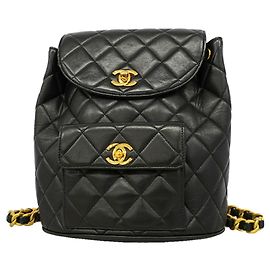 Chanel Matelassé Lammleder Rucksack Schwarz