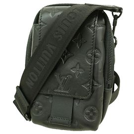 Sac téléphone double Louis Vuitton Monogram Shadow Noir