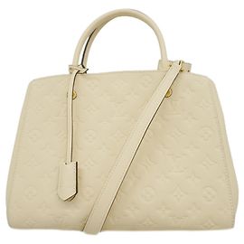 Louis Vuitton Monogram Empreinte Montaigne MM Handtasche Aus weiß