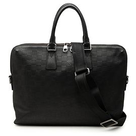 Louis Vuitton Black Damier Infini Porte Documents Jour Nero