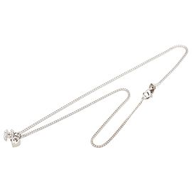 Collana con pendente a cuore in strass e ottone CC argentato Chanel Argento
