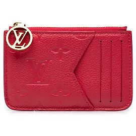 Louis Vuitton Red Monogram Empreinte Romy Kartenetui Rot