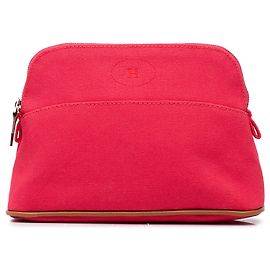 Hermès Bolide Trousse De Voyage Pouch PM de Toile Rosa Rosa Otro