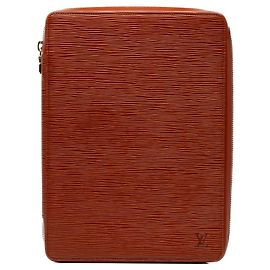 Louis Vuitton Brown Epi Voyage Agenda GM Brown