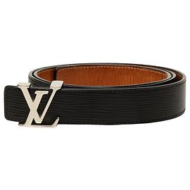 Louis Vuitton Black Epi LV Initiales Belt Black