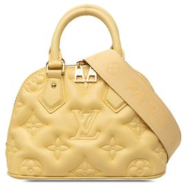 Louis Vuitton Yellow Monogram Calfskin Bubblegram Alma BB Amarillo