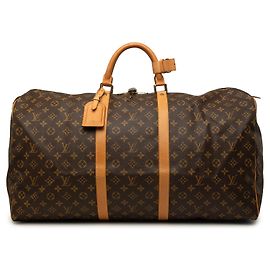 Louis Vuitton Brown Monogram Keepall 60 Castaño