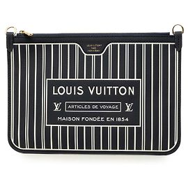 Pochette Louis Vuitton Neverfull Inside Out MM en cuir de veau bleu Bleu Bleu Marine