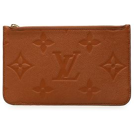 Pochette Louis Vuitton Brown Monogram Empreinte Giant Neverfull MM Marron