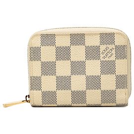 Monedero Zippy Louis Vuitton Damier Azur Blanco Blanco