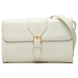 Autre Marque Saint Laurent Bolsa crossbody em couro branco Branco