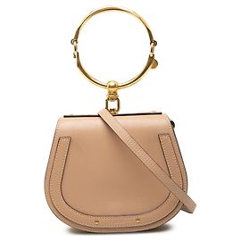 Pequena mala satchel Nile em couro bege Chloé Bege