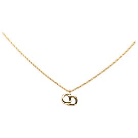 Collier Dior Gold avec pendentif logo CD plaqué or Doré