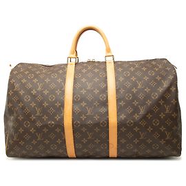 Louis Vuitton Brown Monogram Keepall 55 Marrone