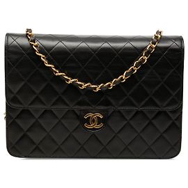 Chanel Black Medium CC Quilted Lambskin Single Flap Black