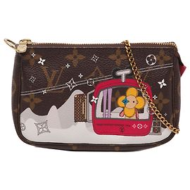 Louis Vuitton Brown Monogram Christmas Animation Mini Courchevel Pochette Accessories Marrom