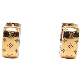 Orecchini a cerchio Louis Vuitton Gold Gold Plated Nanogram D'oro
