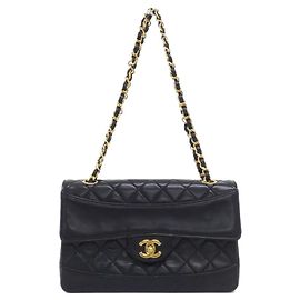 Chanel Black Lambskin Shoulder Bag Black