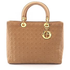 Sac Cabas Large Cannage Lady Dior de Christian Dior Beige