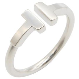 Autre Marque Anel Tiffany & Co. T Wire em Ouro Branco 18K Prata