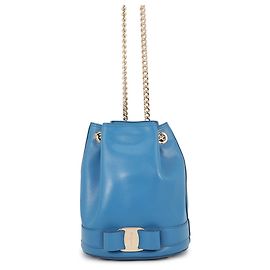 Bolsa de Ombro com Corrente Salvatore Ferragamo Azul