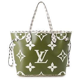 Bolso Louis Vuitton Monogram Giant Neverfull MM Blanco Beige Caqui Monograma