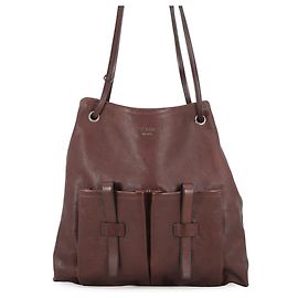 Prada Route Large Lederschultertasche Braun