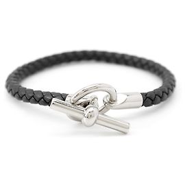 Hermès Bracciale con ciondoli Hermes Glenan Nero Argento