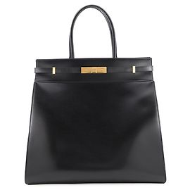 Yves Saint Laurent Black Leather Tote Bag Black