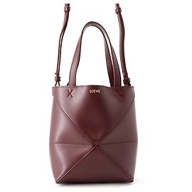 Loewe Puzzlefold Tote Mini Handbag Dark red