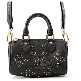 Louis Vuitton Monogram Empreinte Nano Speedy Handbag Black Monogram