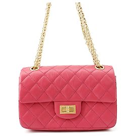Chanel Chain Shoulder Bag Matelassé 2.55 Mini Pink