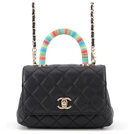 Borsa Chanel - Design Matelassé Nero Multicolore D'oro